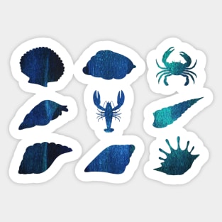 Marine Life Staples Collection: teal textured crustaceancore Sticker